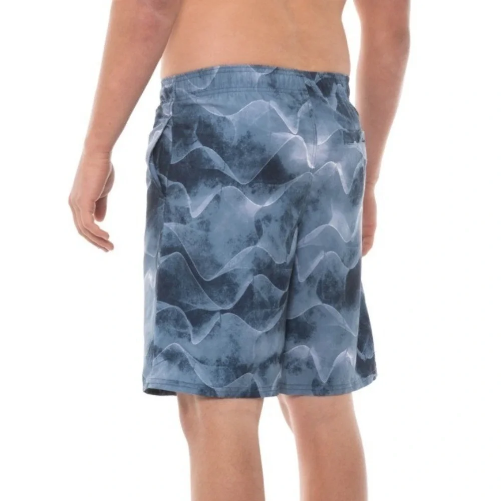 Under‎ Armour Shorts Mens Size Small Blue Sound Wave Swim Trunks New